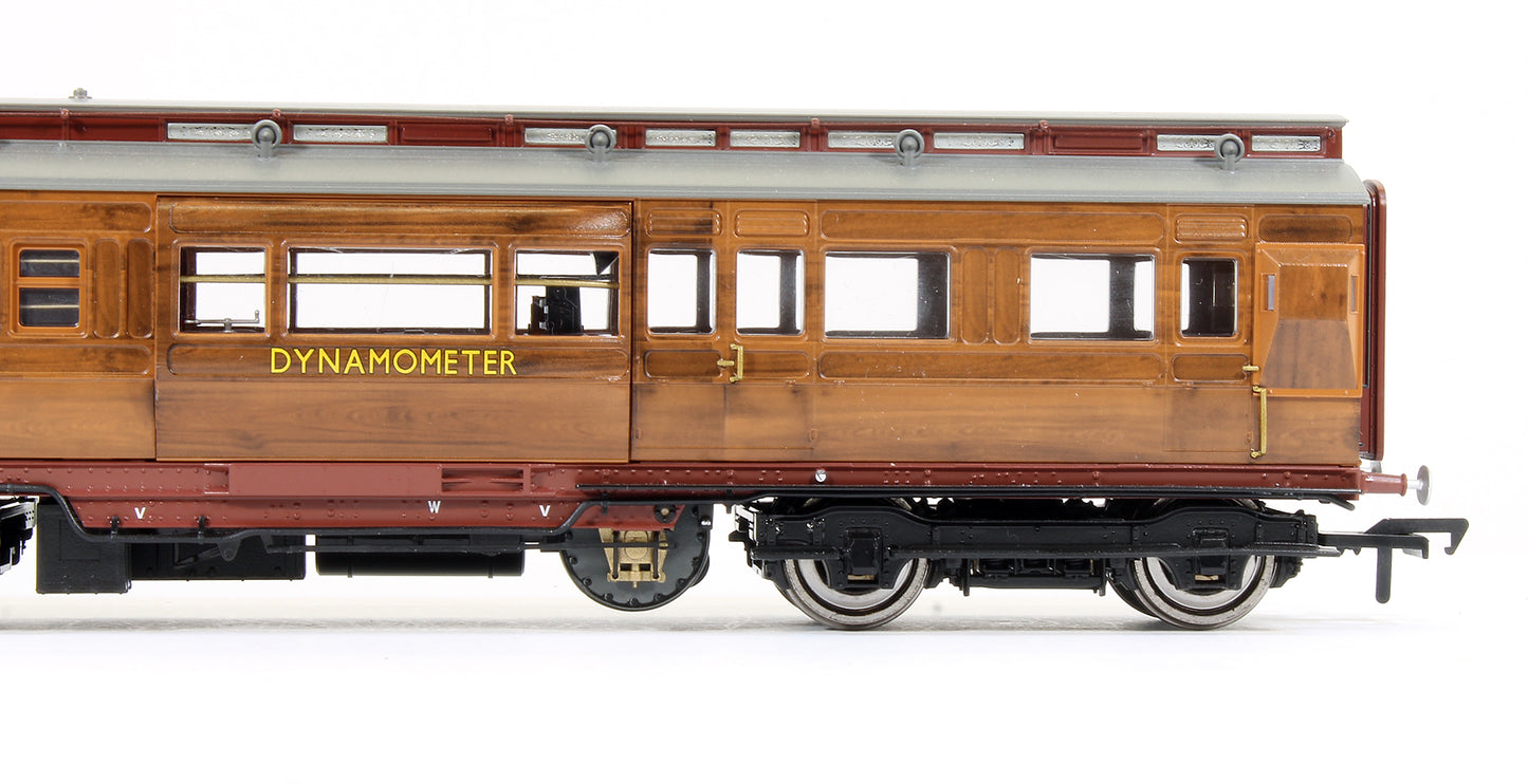Pre-Owned LNER Dynamometer Car No. E905202 in British Railways faux teak finish with BR Gill Sans lettering