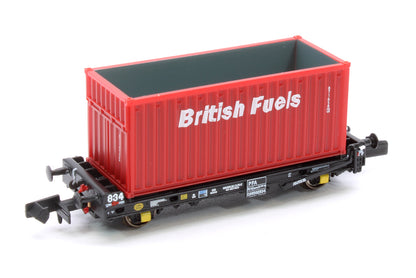 PFA 2 axle container flat with British Fuels red containers (Triple Pack) - Version E