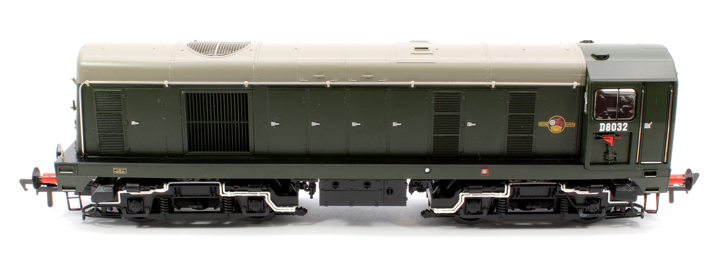 Class 20/0 Disc Headcode & Tablet Catcher D8032 BR Green (Late Crest) Diesel Locomotive - Sound Fitted