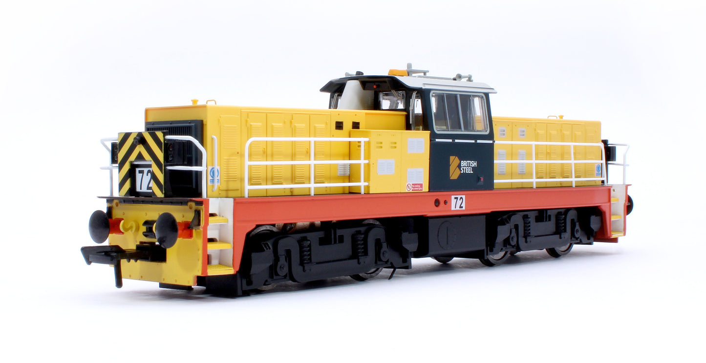 Hunslet Bo-Bo in British Steel Yellow/Blue No.72 Diesel Locomotive - DCC Fitted