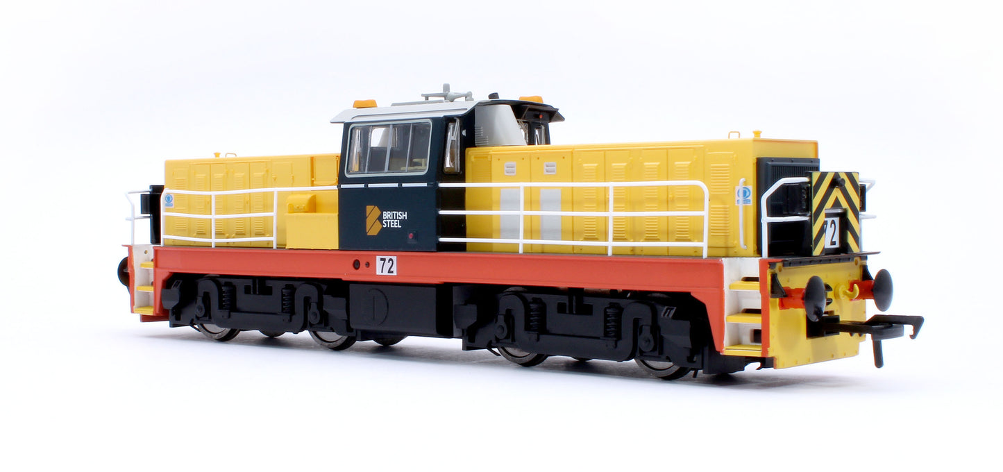 Hunslet Bo-Bo in British Steel Yellow/Blue No.72 Diesel Locomotive - DCC Fitted