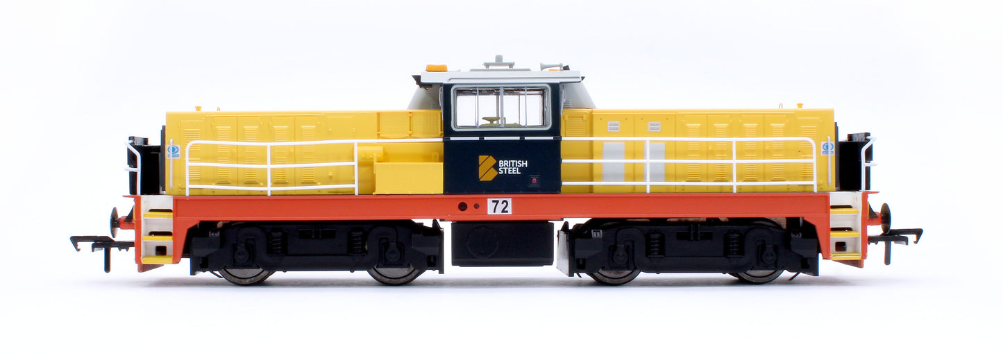 Hunslet Bo-Bo in British Steel Yellow/Blue No.72 Diesel Locomotive