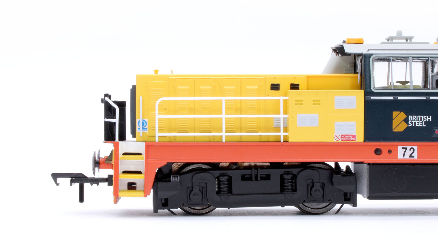 Hunslet Bo-Bo in British Steel Yellow/Blue No.72 Diesel Locomotive - DCC Fitted