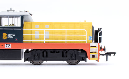 Hunslet Bo-Bo in British Steel Yellow/Blue No.72 Diesel Locomotive - DCC Fitted