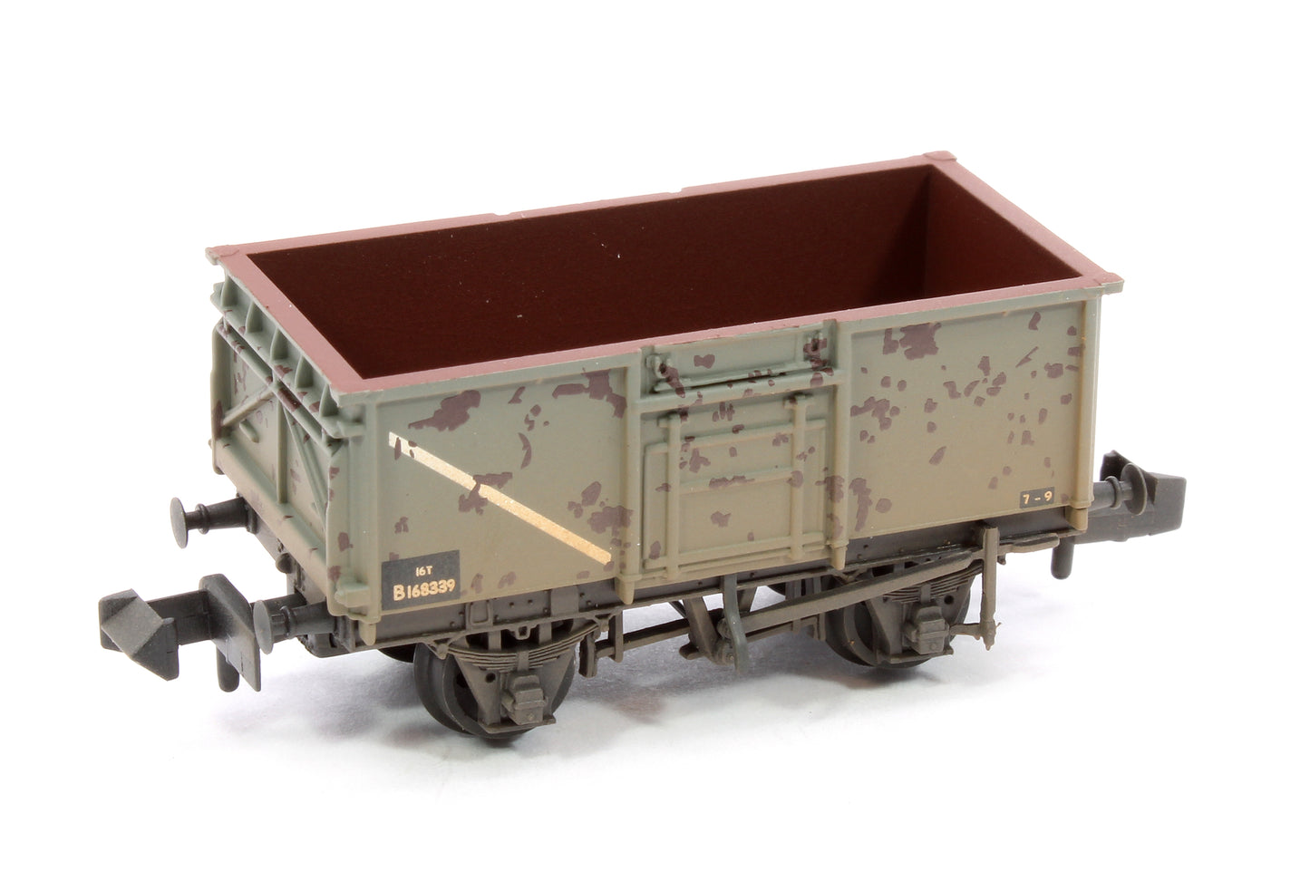 BR 16T Steel Mineral Wagon with Top Flap Doors BR Grey No. B168339 - Weathered