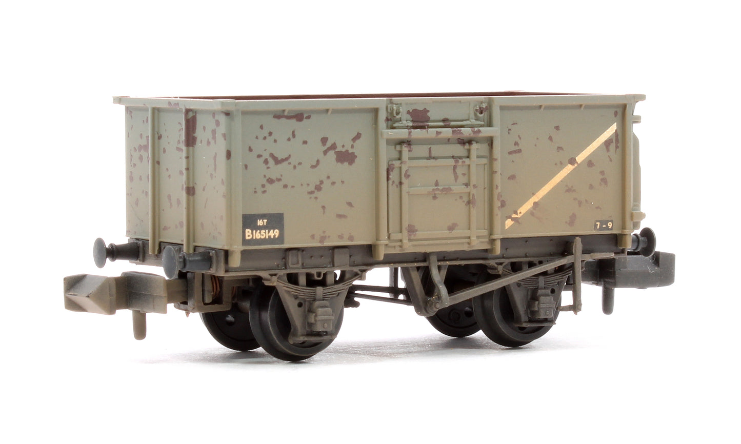 BR 16T Steel Mineral Wagon with Top Flap Doors BR Grey No. B165149 - Weathered