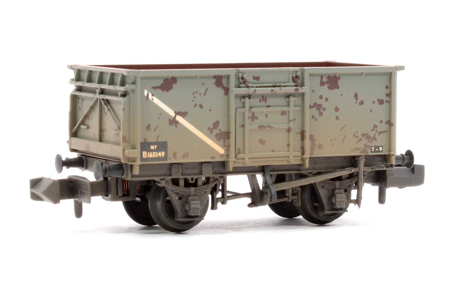 BR 16T Steel Mineral Wagon with Top Flap Doors BR Grey No. B165149 - Weathered