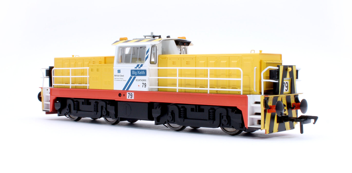 Hunslet Bo-Bo in British Steel Yellow/White "Big Keith" No.79 Diesel Locomotive - DCC Fitted