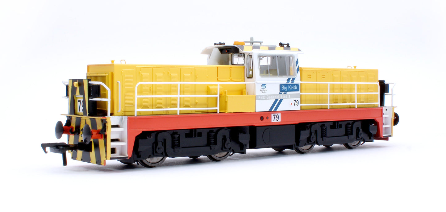 Hunslet Bo-Bo in British Steel Yellow/White "Big Keith" No.79 Diesel Locomotive