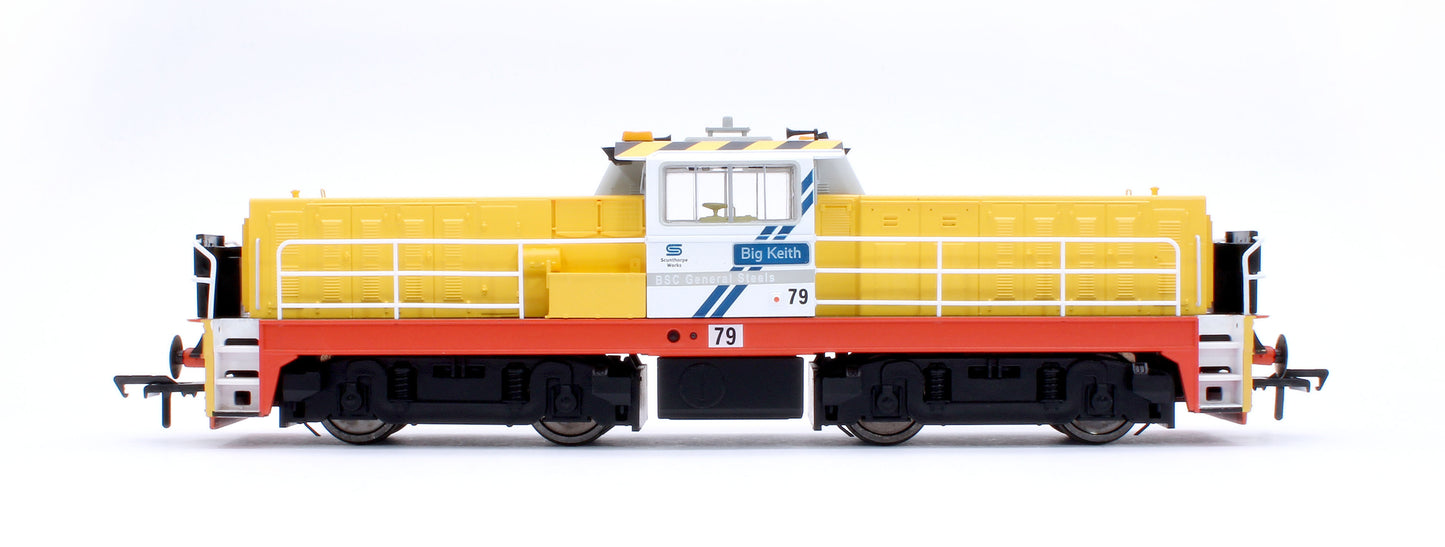 Hunslet Bo-Bo in British Steel Yellow/White "Big Keith" No.79 Diesel Locomotive - DCC Fitted