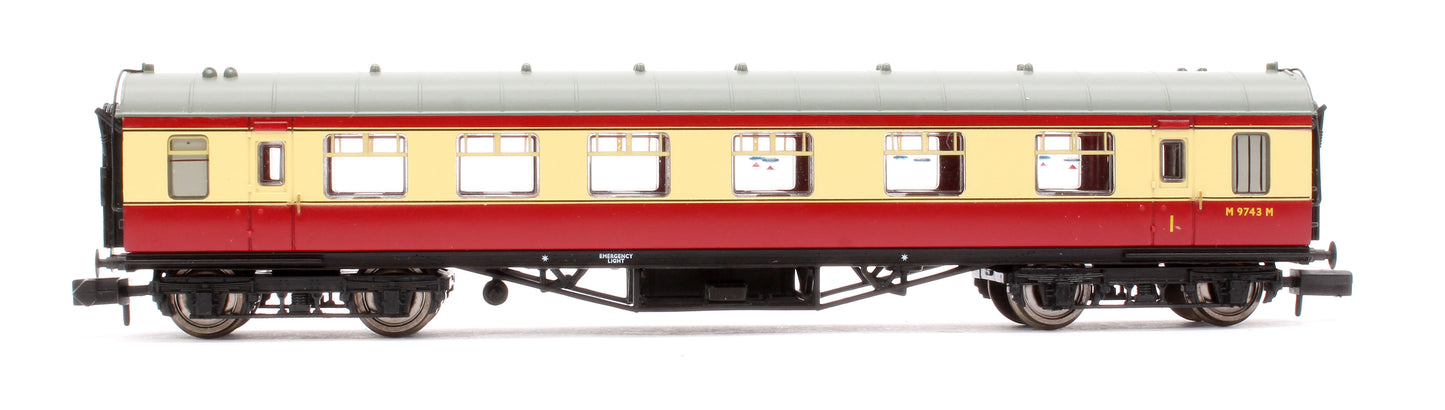 Pre-Owned BR Crimson & Cream 1st & 2nd Class Stanier Composite Coach No.M9743M
