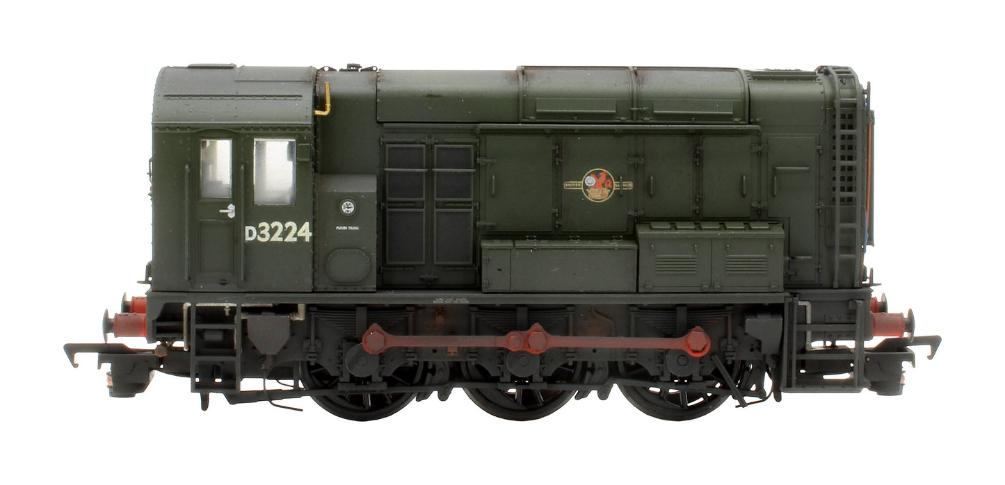Pre-Owned 35-901SFX Class 08 D3785 BR Green (Late Crest) Diesel Locomotive - Custom Weathered - Deluxe DCC Sound