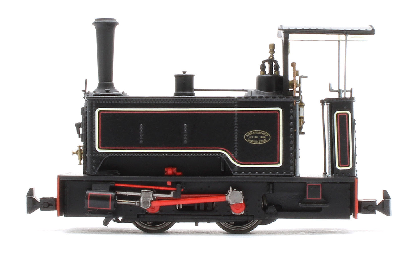 986503 Sirdar Class 0-4-0 Kerr, Stuart & Co. Long-Tank Lined Black Steam Locomotive - DCC Fitted