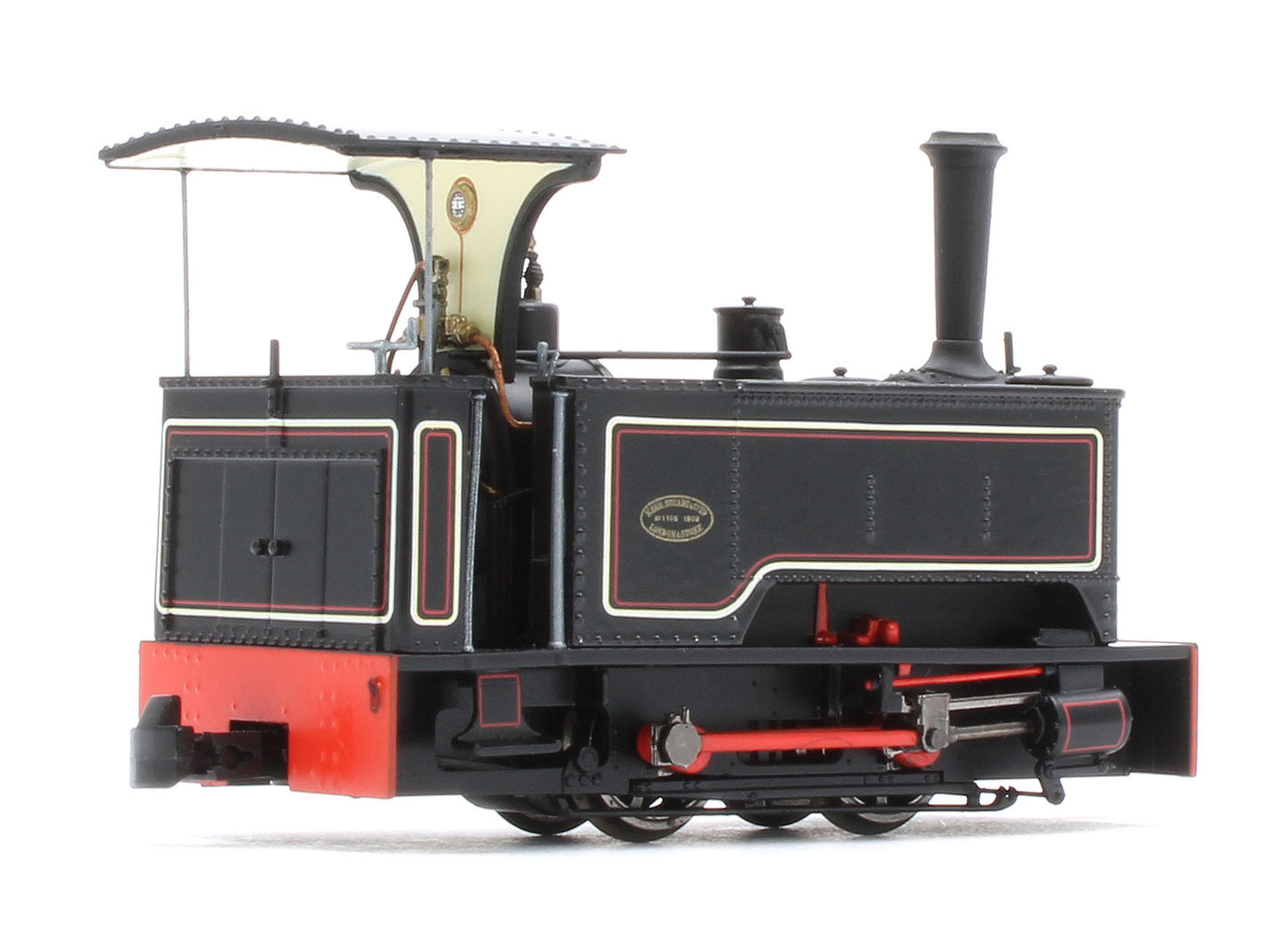 986503 Sirdar Class 0-4-0 Kerr, Stuart & Co. Long-Tank Lined Black Steam Locomotive - DCC Fitted