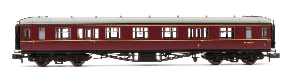 Pre-Owned BR Maroon Hawksworth Composite Corridor Coach No.W7813W
