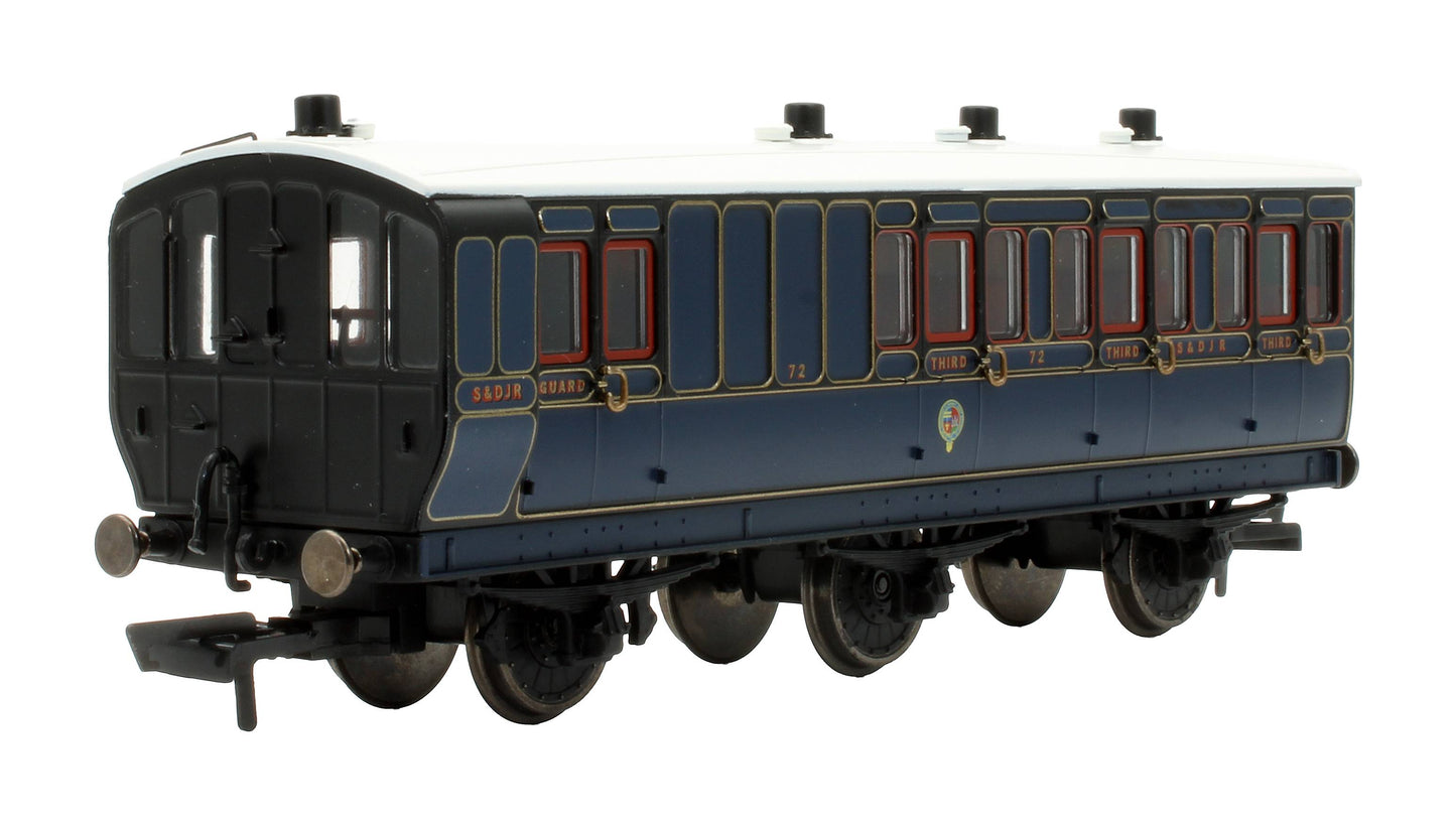 Pre-Owned R40300 6 Wheel Brake Coach 3rd Class S&DJR 'No 72'