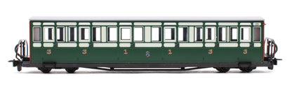 Ffestiniog Railway Long 'Bowsider' Bogie Coach, Early Preservation Green, No. 20