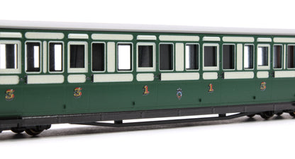 Ffestiniog Railway Long 'Bowsider' Bogie Coach, Early Preservation Green, No. 20