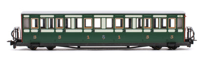 Ffestiniog Railway Long 'Bowsider' Bogie Coach, Early Preservation Green, No.19