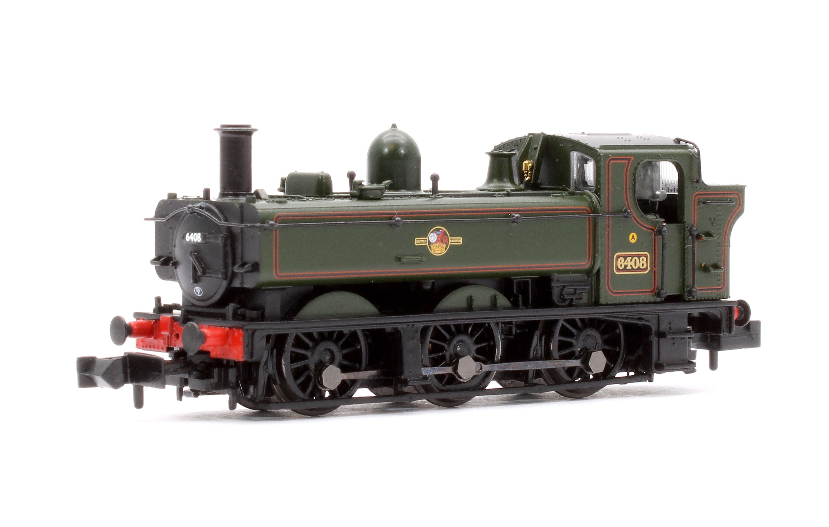 64xx Graham Farish 371-987A GWR 64XX Pannier Tank 6408 BR Lined – Rails