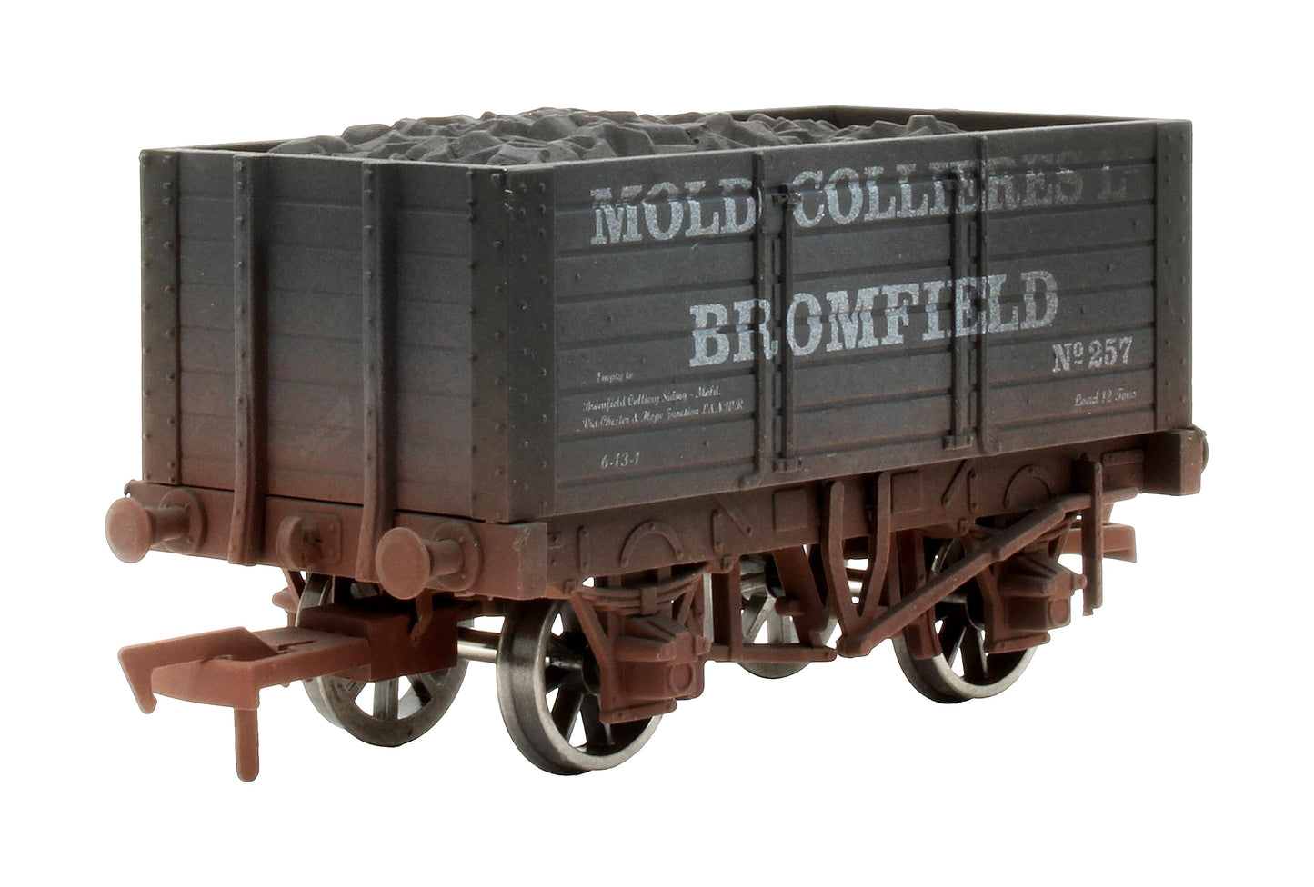Pre-Owned 4F-072-022 12T 9ft 7 Plank Wagon Mold Colliery '257' Weathered