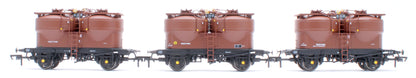 Set of 3 Prestwin Silo Wagons in BR Bauxite - Pre TOPS