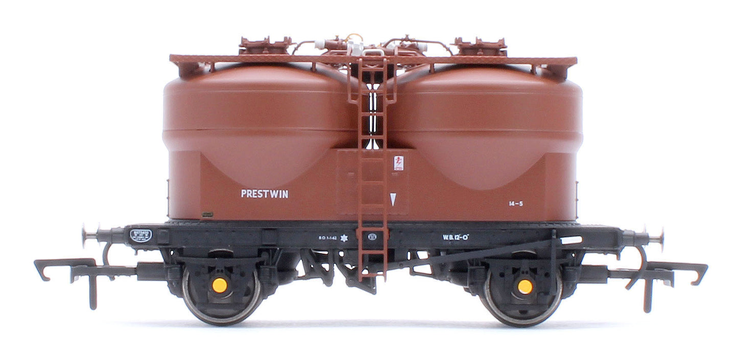 Set of 3 Prestwin Silo Wagons in BR Bauxite - Pre TOPS