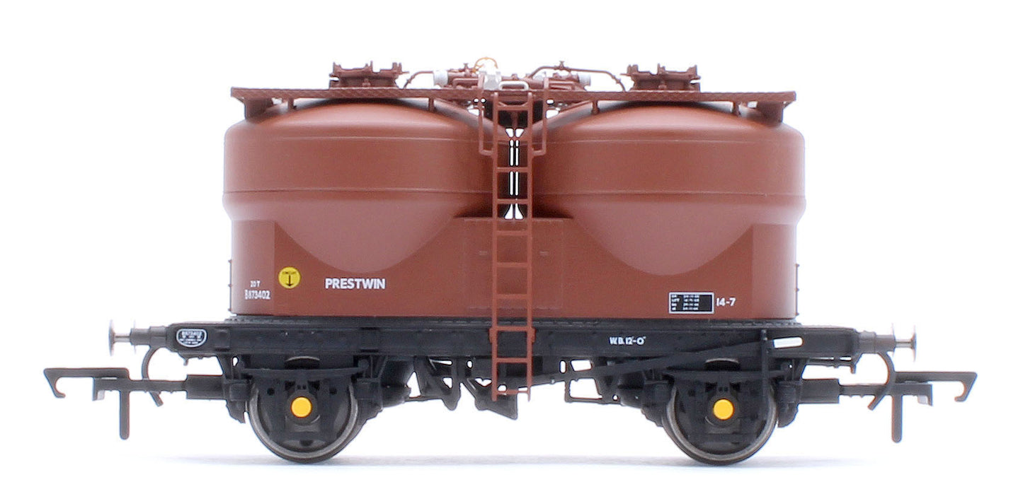 Set of 3 Prestwin Silo Wagons in BR Bauxite - Pre TOPS