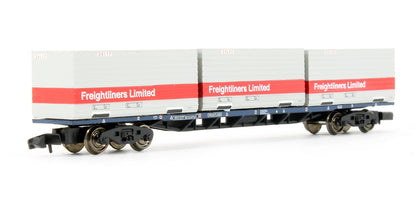 Pre-Owned 63ft Bogie Wagon With Three 20ft Containers 'Freightliner'