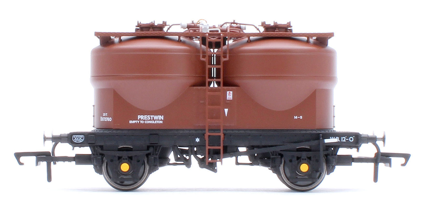 Set of 3 Prestwin Silo Wagons in BR Bauxite - Pre TOPS