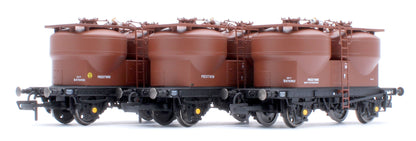 Set of 3 Prestwin Silo Wagons in BR Bauxite - Pre TOPS