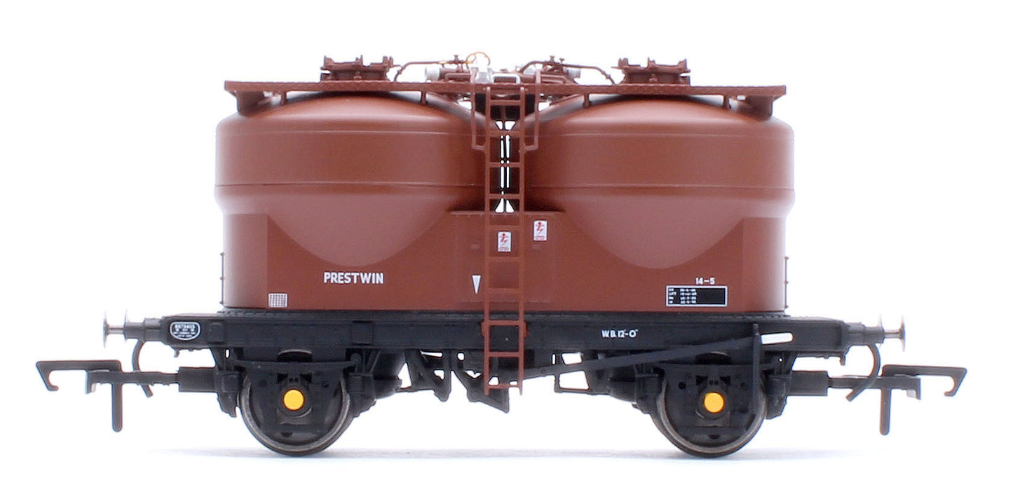 Set of 3 Prestwin Silo Wagons in BR Bauxite - Pre TOPS