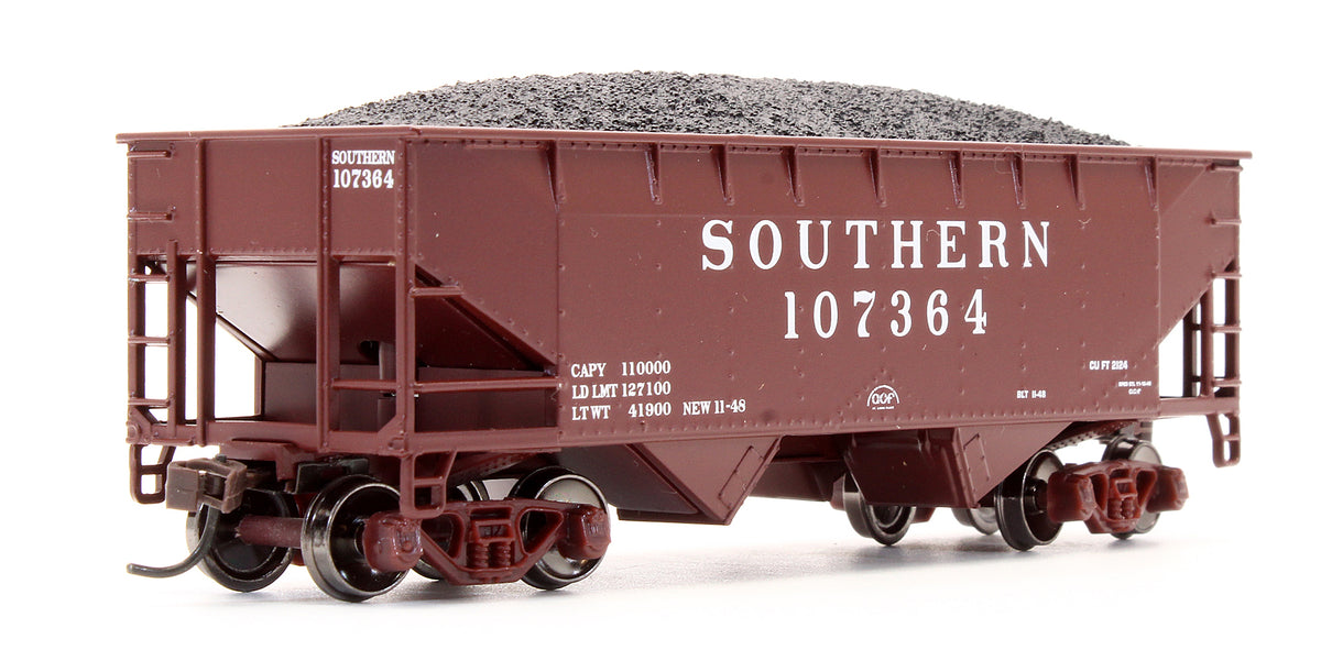 Pre-Owned 91187 Set Of 6 Southern 34' 2 Bay Hopper cars (Offset)