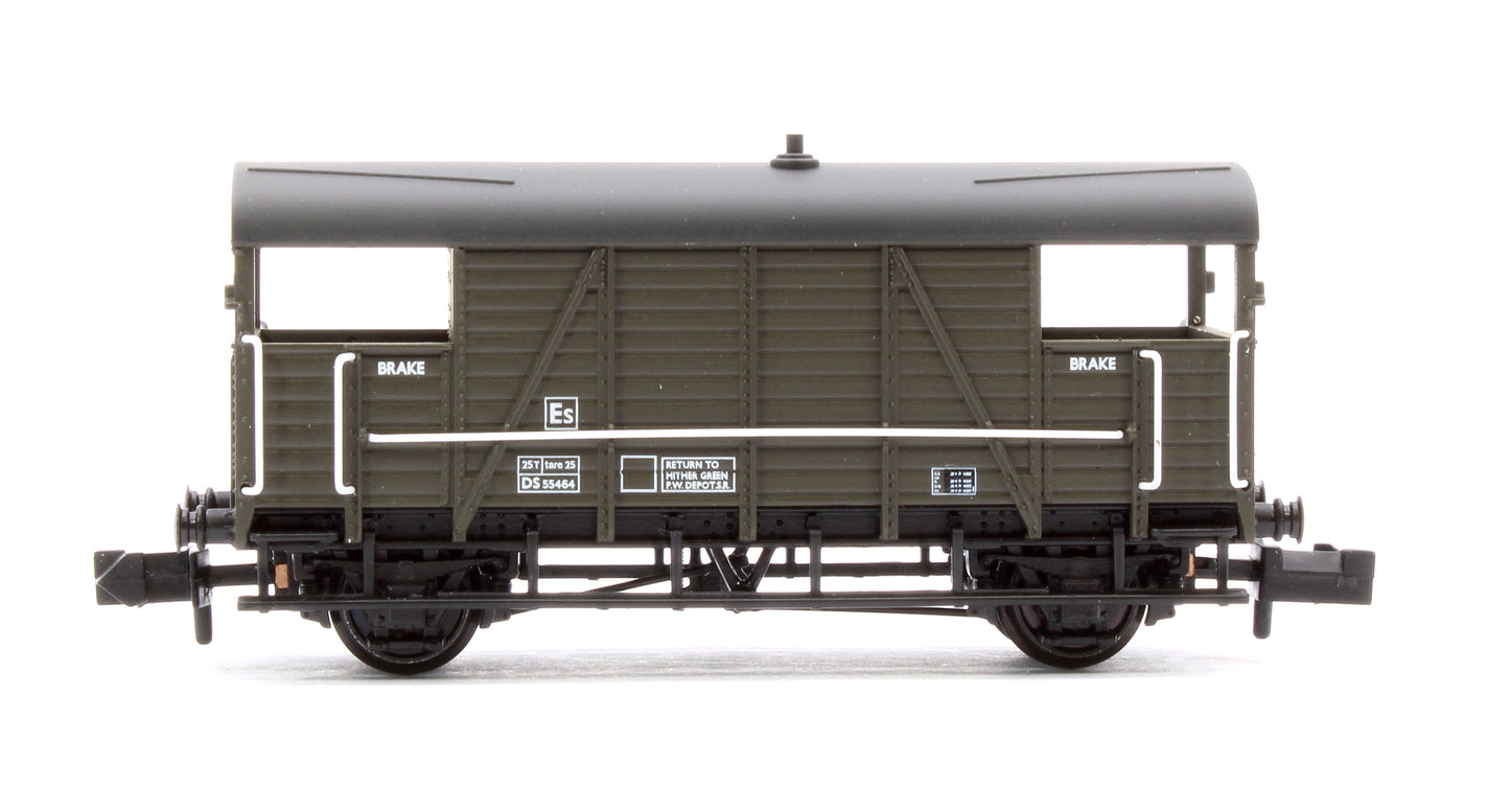 SE&CR 25T 'Dance Hall' Brake Van BR Departmental Olive Green No.DS55464