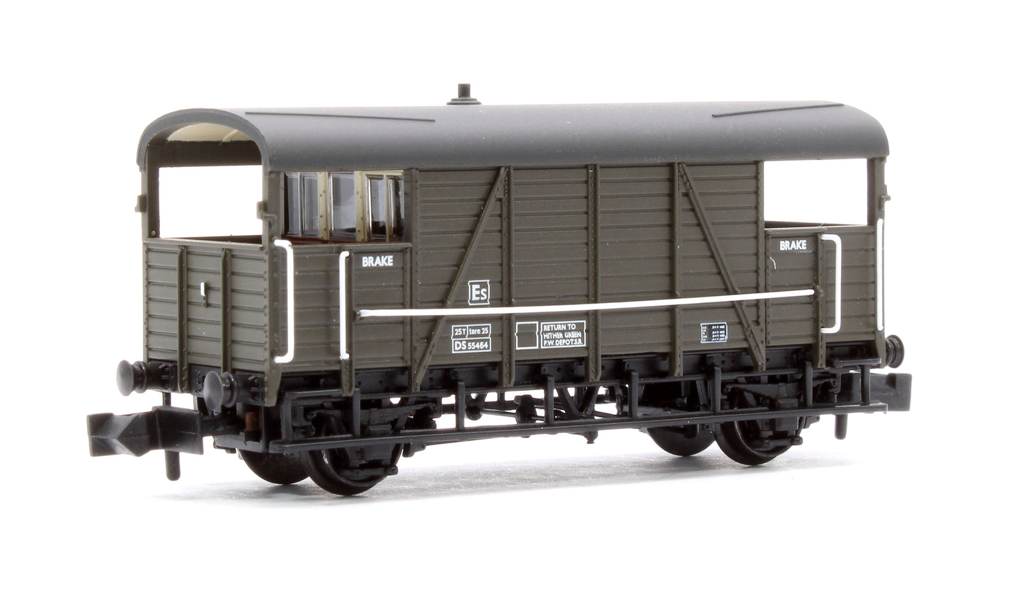 SE&CR 25T 'Dance Hall' Brake Van BR Departmental Olive Green No.DS55464