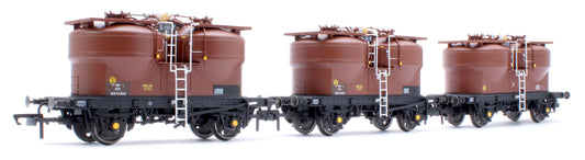 Set of 3 Prestwin Silo Wagons in BR Bauxite - TOPS