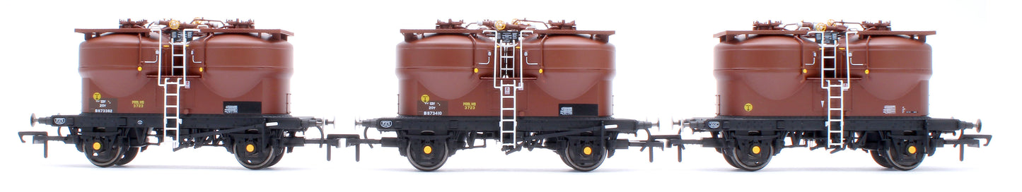 Set of 3 Prestwin Silo Wagons in BR Bauxite - TOPS