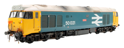 Pre-Owned ACC2243-DCC Class 50021 'Rodney' BR Blue Large Logo Diesel Locomotive (DCC Sound) - Custom Weathered