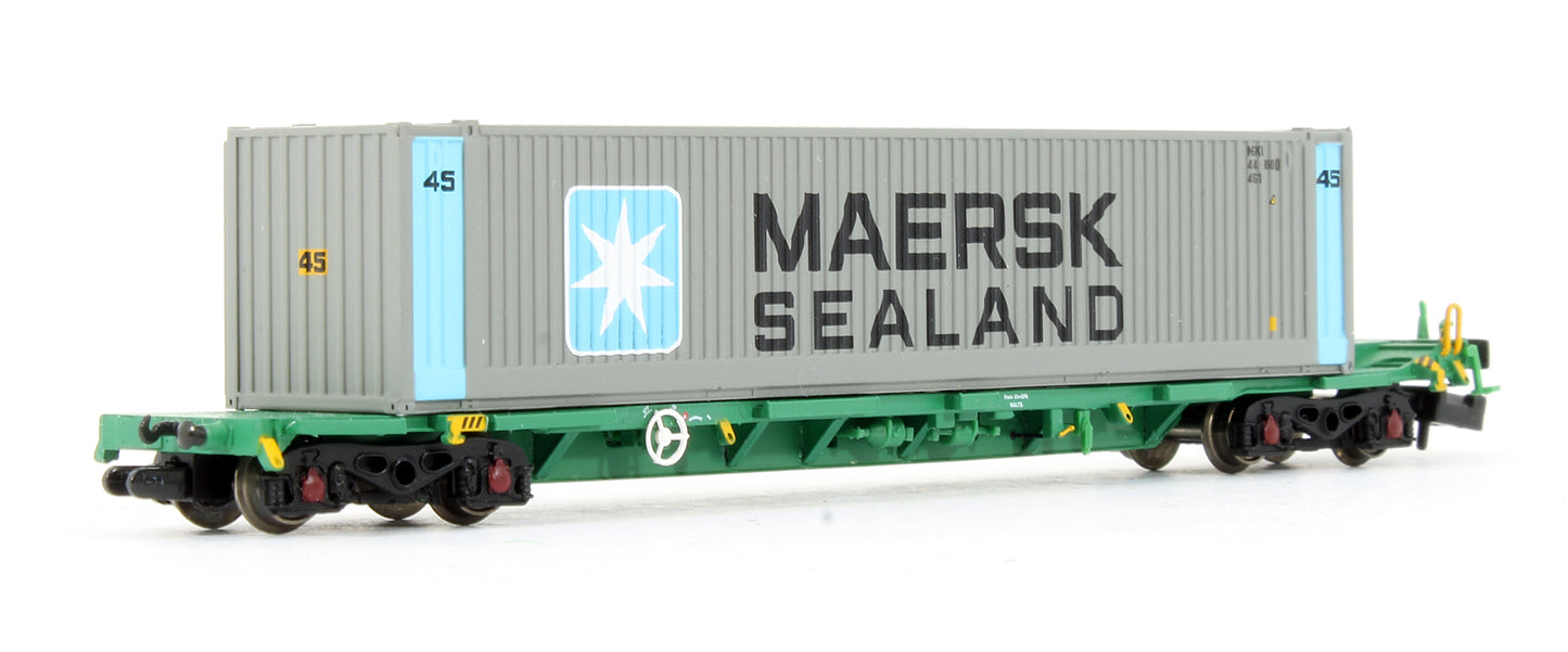 Pre-Owned Intermodal Bogie Wagons With 45ft 'Maersk line' & 'Maersk Sealand Containers
