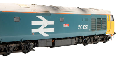 Pre-Owned ACC2243-DCC Class 50021 'Rodney' BR Blue Large Logo Diesel Locomotive (DCC Sound) - Custom Weathered