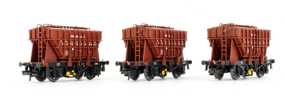 Pre-Owned Set Of 3 Presflo 22T Cement Wagons BR Bauxite - Delafila