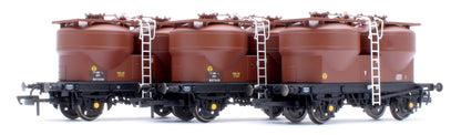 Set of 3 Prestwin Silo Wagons in BR Bauxite - TOPS