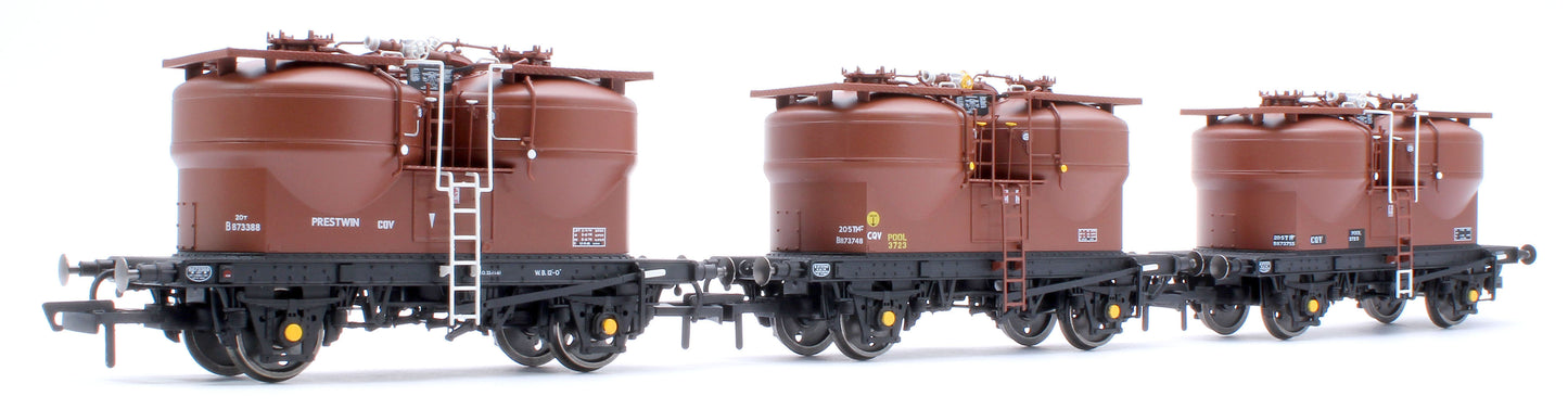 Set of 3 Prestwin Silo Wagons in BR Bauxite - TOPS