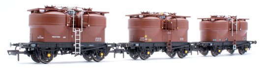 Set of 3 Prestwin Silo Wagons in BR Bauxite - TOPS
