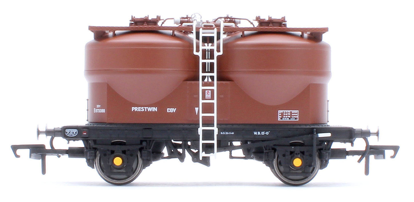 Set of 3 Prestwin Silo Wagons in BR Bauxite - TOPS
