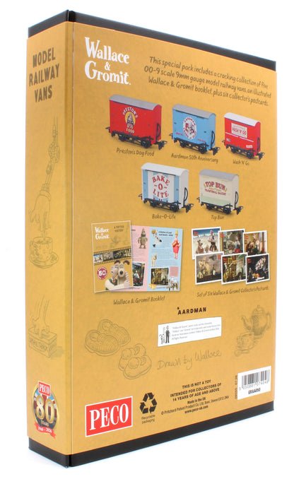 GRAA050 OO9 Box Van Wallace & Gromit Aardman 50th Anniversary Wagon Collectors Set of 5