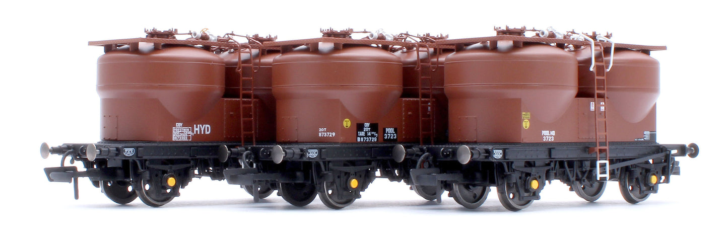 Set of 3 Prestwin Silo Wagons in BR Bauxite - TOPS