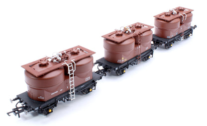 Set of 3 Prestwin Silo Wagons in BR Bauxite - TOPS