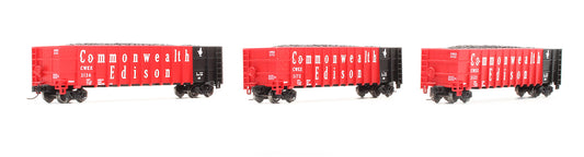 Pre-Owned 50' Thrall High-Side Coal Gondola - Commonwealth Edison 3 Car Set