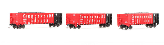 Pre-Owned 50' Thrall High-Side Coal Gondola - Commonwealth Edison 3 Car Set